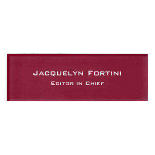 Badge D'identification Plaque rouge Bourgogne Élégante minimaliste modern