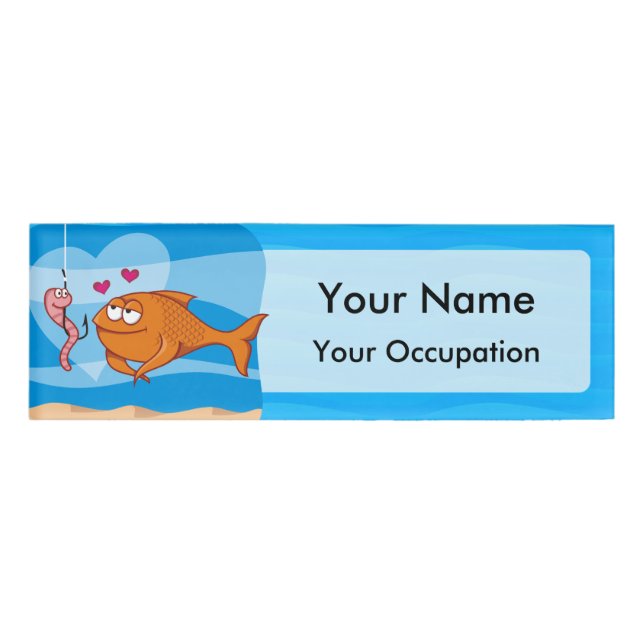 Badge D'identification Poisson et appât en amour (Devant)