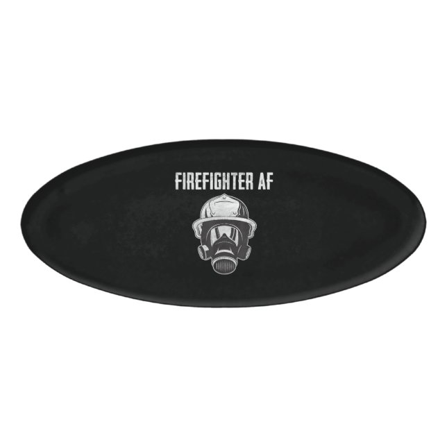 Badge D'identification Pompier AF | Masque gaz | Funny Firefighter (Devant)