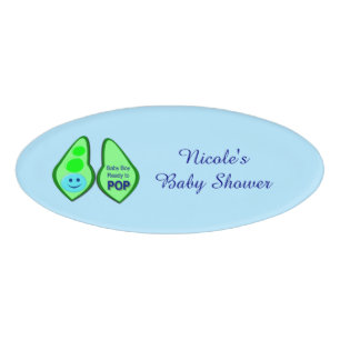Badge D'identification Prêt à faire Pop Baby Boy Blue Pea Baby shower Per
