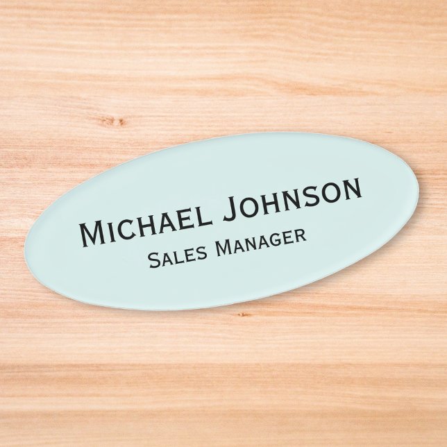 Badge D'identification Professionnel Aqua Blue Office Entreprise Magnétiq (Professional Aqua Blue Office Business Magnetic Name Tag)