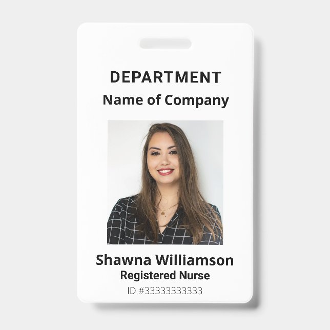 Badge d'identification professionnel blanc avec co (Avant)
