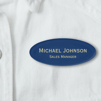 Badge D'identification Professionnel Blue Gold Office Business Magnétique