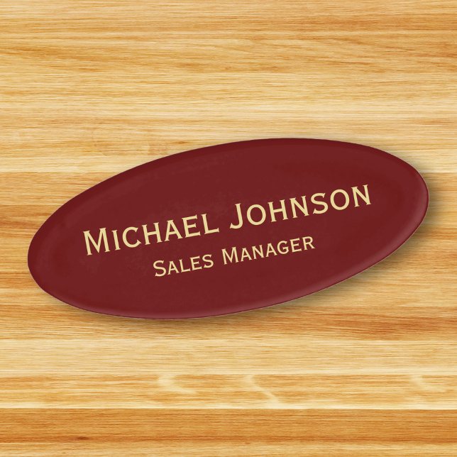 Badge D'identification Professionnel Classy Gold Office Business Magnétiq (Professional Classy Gold Office Business Magnetic Name Tag)