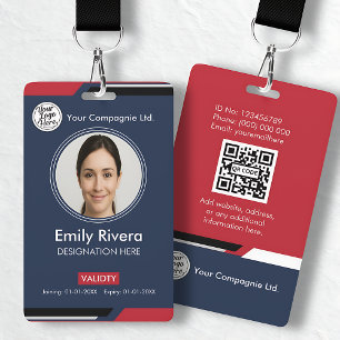Badge d'identification professionnel de l'employé