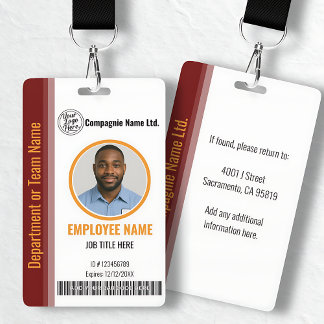 Badge d'identification professionnel élégant moder
