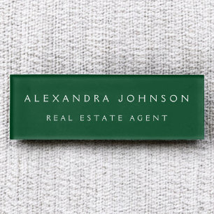 Badge D'identification Professionnel Emerald Green Business moderne
