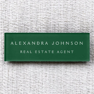 Badge D'identification Professionnel Emerald Green Business moderne