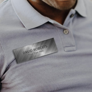 Badge D'identification Professionnel Faux Metallic Moderne