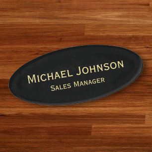 Badge D'identification Professionnel Gold Black Office Business Magazine