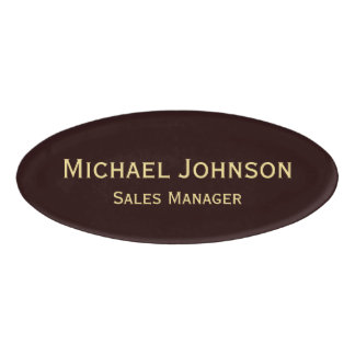 Badge D'identification Professionnel Gold Brown Office Entreprise Magnéti