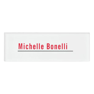 Badge D'identification Professionnel Minimaliste Simple Blanc Moderne Pla