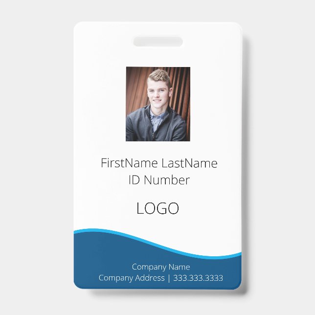 Badge d'identification professionnelle bleu pour e (Avant)
