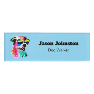 Badge D'identification Promeneur de Chien Coloré Professionnel de Compagn
