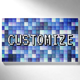 Badge D'identification Pseudo gamer personnalisé Blue 8-Bit Pixel Motif C