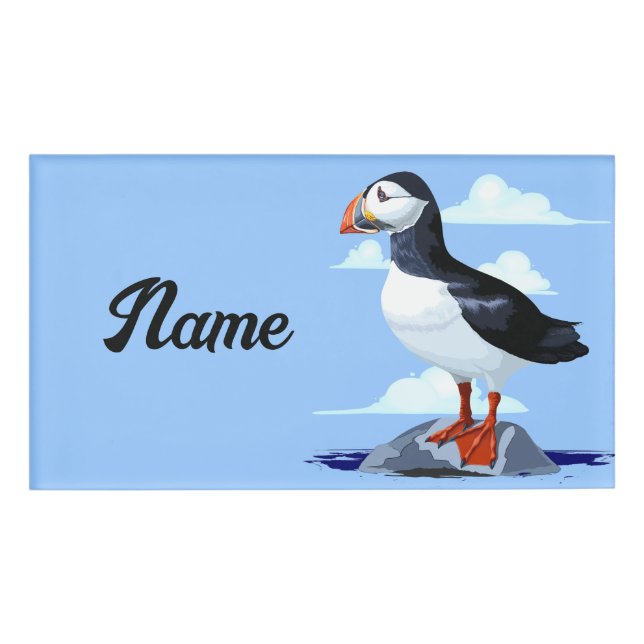 Badge D'identification Puffin Cute Oiseau de mer Atlantique (Devant)