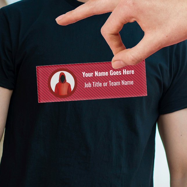 Badge D'identification Red Hacking Team avec bande professionnelle et tex (Créateur téléchargé)