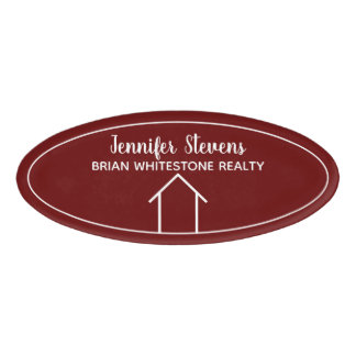 Badge D'identification Red Real Estate Company Custom Realtor