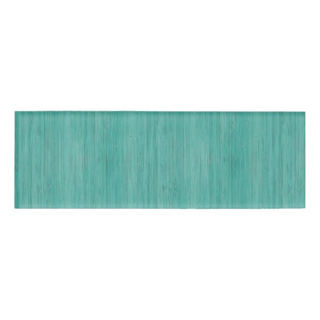 Badge D'identification Regard du bois en bambou bleu vert de grain (Devant)