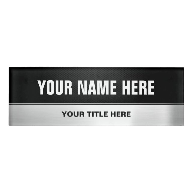 Badge D'identification Regard professionnel demi d'en métal argenté à (Devant)