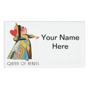 Badge D'identification Reine de Cœur Alice au Pays des Merveilles Classiq