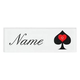 Badge D'identification Reine noire des pique Coeur rouge Thunder_Cove