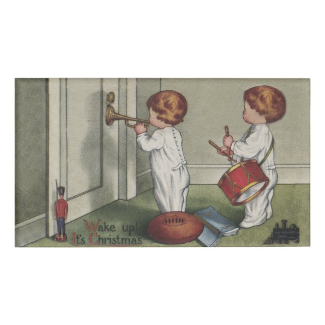 Badge D'identification Réveillez-vous son joli enfant de Noël (Devant)