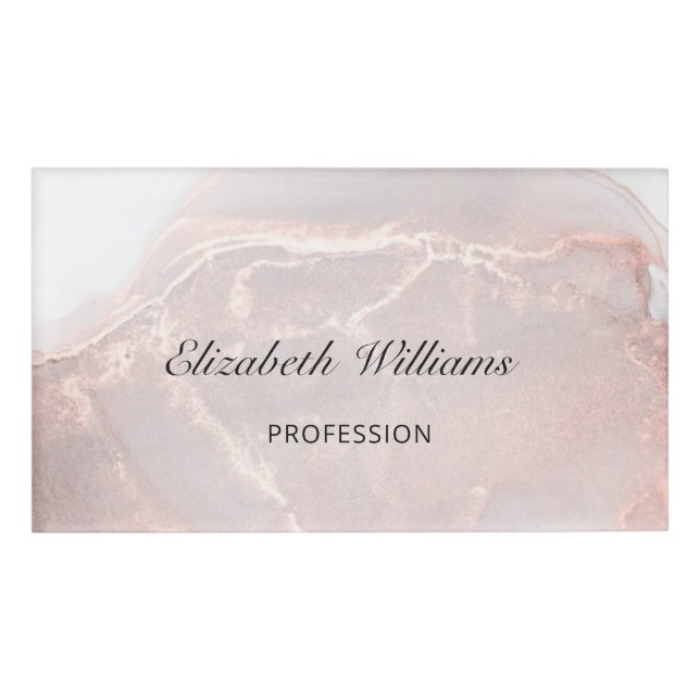 Badge D'identification Rose Gold  Encre Marbre  (Devant)