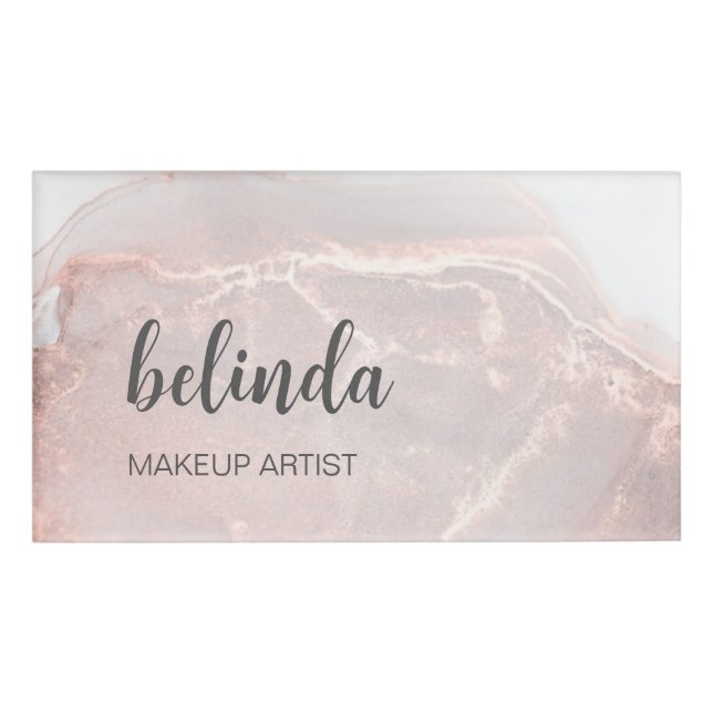 Badge D'identification Rose Gold Encre Marbre  (Devant)