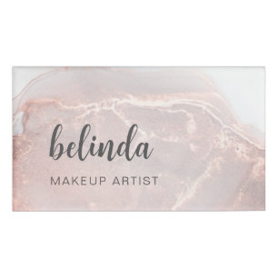 Badge D'identification Rose Gold Encre Marbre