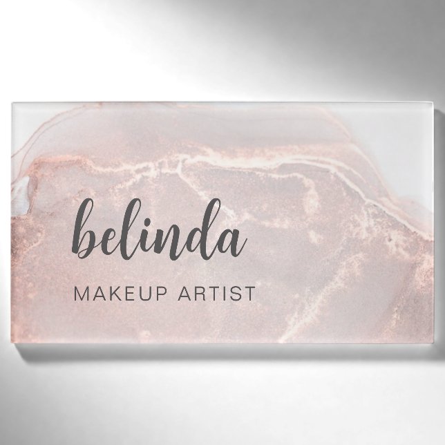 Badge D'identification Rose Gold Encre Marbre  (Devant)