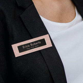 Badge D'identification Rose Gold Parties scintillant maquillage Artiste C