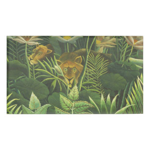 Badge D'identification Rousseau Tropical Jungle Lion Peinture