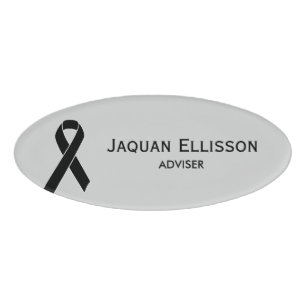 Badge D'identification Ruban Noir + votre message