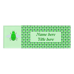 Badge D'identification Saint Patricks Day Bee et Shamrocks
