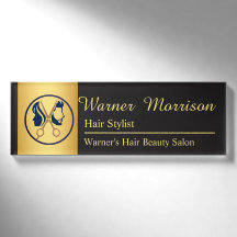 Salon de coiffure élégant noir et or unisexe