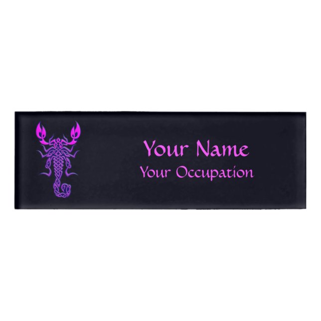 Badge D'identification Scorpion de noeud céleste pourpre (Devant)
