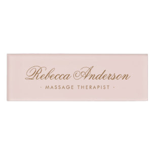 Badge D'identification Script de calligraphie rose vif