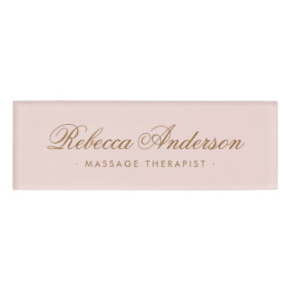 Badge D'identification Script de calligraphie rose vif