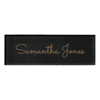 Badge D'identification Script d'or minimaliste moderne Mariage personnali
