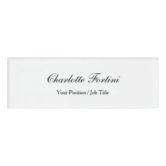 Badge D'identification Script minimaliste d'écriture manuscrite classique
