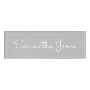 Badge D'identification Script minimaliste moderne de gris d'entreprise em