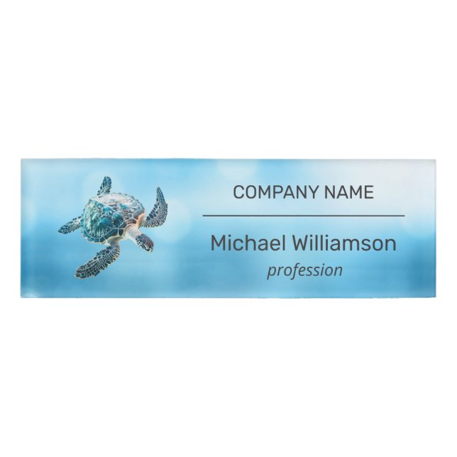 Badge D'identification  Sea Turtle Modern Beach Realtor (Devant)
