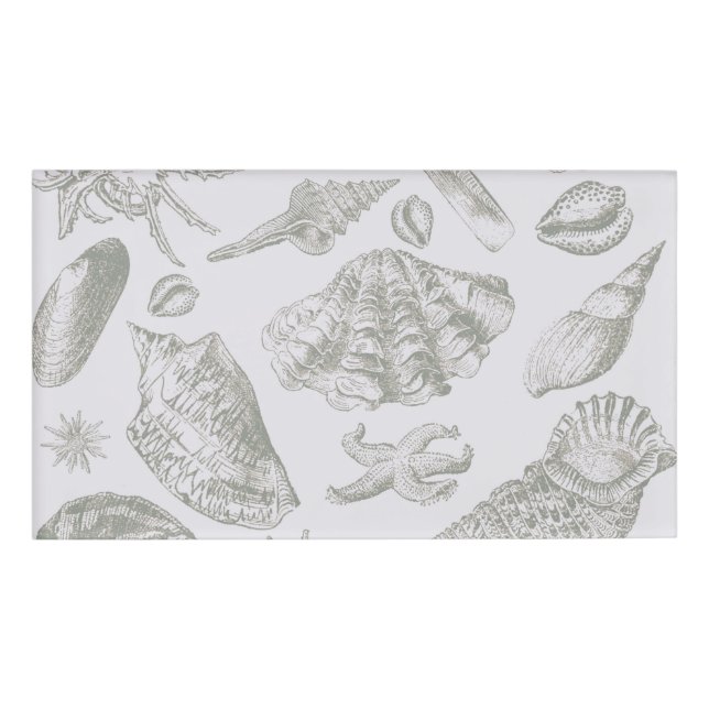 Badge D'identification Seashell Soft Antique Art Beach Shops (Devant)