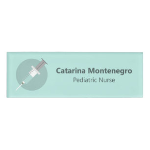 Badge D'identification Seringue décorative personnalisée par infirmière