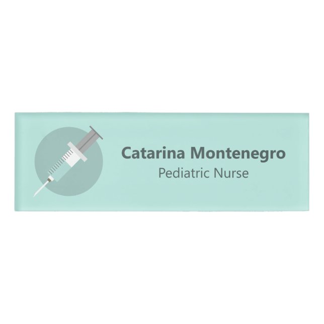 Badge D'identification Seringue décorative personnalisée par infirmière (Devant)