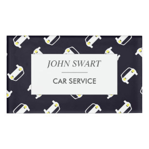 Badge D'identification Service de voiture motif silhouette blanche bleu
