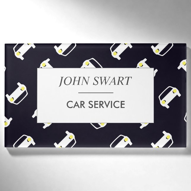 Badge D'identification Service de voiture motif silhouette blanche bleu (Devant)