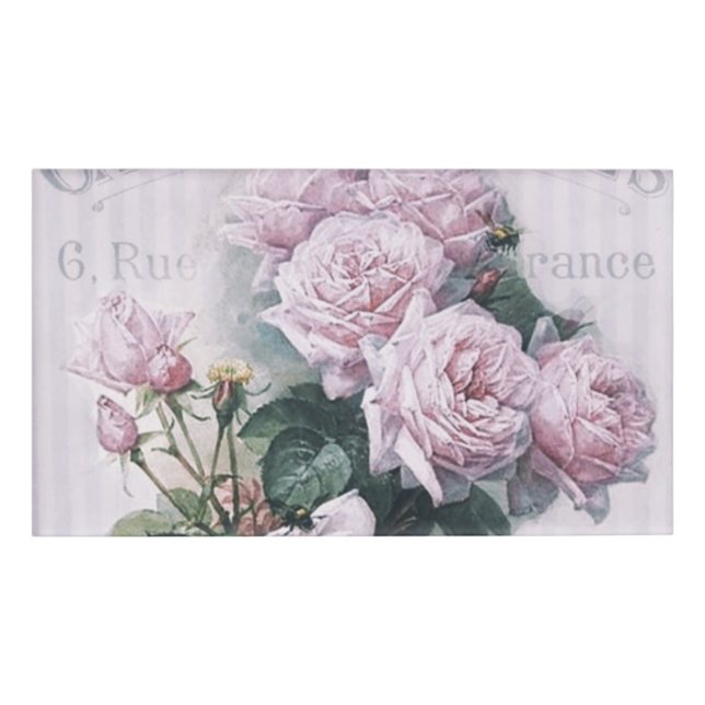 Badge D'identification shabby chic, découpage, victorien, français chic,  (Devant)