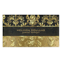 Shiny Gold & Black Floral Damaches Motif GR2